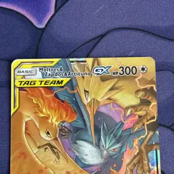 Pokemon Moltres & Zapdos & Articuno GX 44/68 Hidden Fates Holo - Image 2