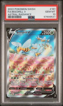 2022 POKEMON SWORD & SHIELD ASTRAL RADIANCE #161 FULL ART/BEEDRILL V PSA 10 - Image 1