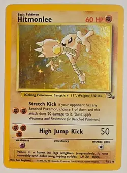 Pokemon Hitmonlee 7/62 Fossil Holo 1999 - Image 1