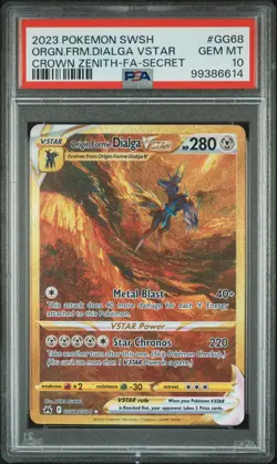 POKEMON SWORD & SHIELD CROWN ZENITH FULL ART/ORIGIN FORME DIALGA VSTAR PSA 10 - Image 1