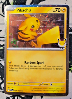Pikachu 051/162 Cosmos Holo Pokemon Day 2026 w/Swirl - Image 1