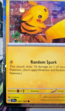 Pikachu 051/162 Cosmos Holo Pokemon Day 2026 w/2 Swirls - Image 3