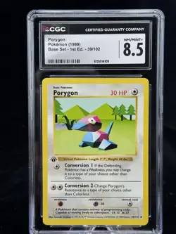 Porygon #39 1st Edition Base Set 1999 Pokemon Game CGC 8.5 🔹 - Image 1