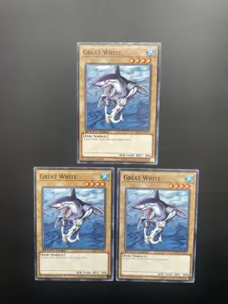 Yugioh Great White SBAD-EN021 1st Edition Common Speed Duel NM/LP X3 - Image 1