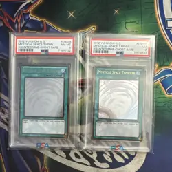 Yugioh! X2 Ghost Rare Limited Edition Mystical Space Typhoon PSA Graded 7 & 8 - Image 1