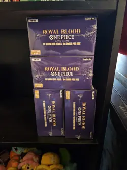 Lot of (4) One Piece English OP-10 Royal Blood Booster Boxes Sealed - Image 1