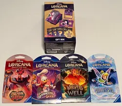 Ravensburger Disney Lorcana TCG: Elsa Gift Box & Mixed Lot Of 4 Booster Packs - Image 1