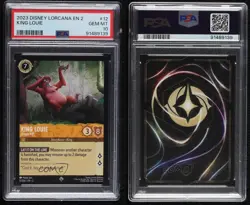 2023 Lorcana - Rise of the Floodborn 2 King Louie Jungle VIP #12 PSA 10 GEM MT - Image 3