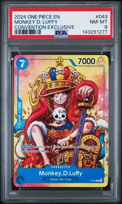 2024 ONE PIECE PROMOS CONVENTION EXCLUSIVE #043 MONKEY D. LUFFY PSA 8 - Image 1