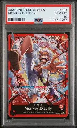 2025 ONE PIECE STARTER DECK ST21-EX GEAR 5 #001 MONKEY D. LUFFY PSA 10 - Image 1