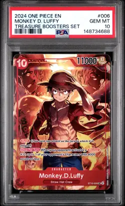 2024 ONE PIECE PROMOS TREASURE BOOSTERS SET #006 MONKEY D. LUFFY PSA 10 - Image 1