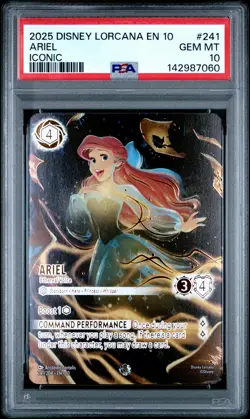 2025 DISNEY LORCANA WHISPERS IN THE WELL ICONIC ARIEL ETHEREAL VOICE PSA 10 - Image 1