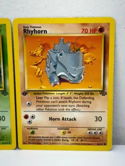1999 Pokemon TCG 1st Edition Jungle Set Oddish Exeggcute Rhyhorn Paras Card USED - Image 3