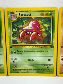 1999 Pokemon TCG 1st Edition Jungle Set Oddish Exeggcute Rhyhorn Paras Card USED - Image 4