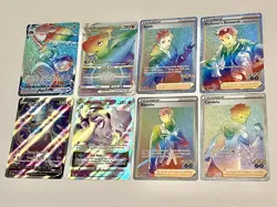 RARE TCG PokemonGo Mewtwo Dragonite Rainbow Trainer VMAX VStar Promo 10 Card Lot - Image 1