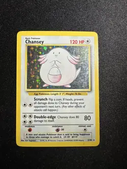 Chansey 3/102 - Holo Rare - 1999 WotC English Base Set Pokemon Card - Image 3