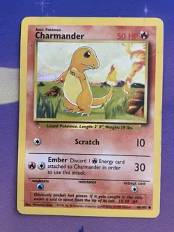 CHARMANDER - 46/102 - Base Set - Pokemon Card -MP - Image 1