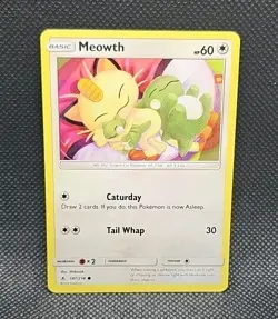 Pokemon TCG 2019 Sun & Moon Unbroken Bonds Card -- Meowth 147/214 - Image 1