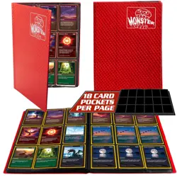 Monster 9 Pocket Trading Card Album -Holofoil Red Binder, Anti-Theft & Anti-D... - Image 1