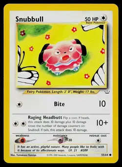 Pokemon Card Neo Revelation Snubbull 55/64 Common - Image 1