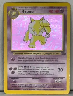 Vintage 1999 Pokemon TCG Hypno 8/62 Fossil Set Unlimited Edition Holo Rare Card - Image 2