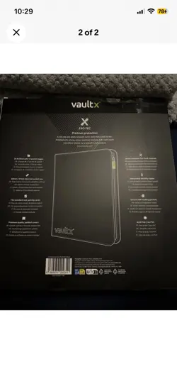 Vault X Black 12 Pocket Exo-Tec Zip Binder - New - VaultX 480 Cards Sideloading - Image 3