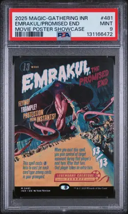 2025 MTG INNISTRAD REMASTERED MOVIE POSTER SC EMRAKUL, THE PROMISED END PSA 9 - Image 1