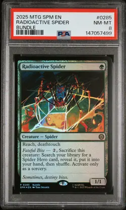 2025 MAGIC: THE GATHERING MARVEL'S SPIDER-MAN BUNDLE RADIOACTIVE SPIDER PSA 8 - Image 1