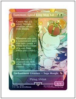1x Summon: Good King Mog XII, Borderless Art Foil, Final Fantasy, Magic MTG NM - Image 1