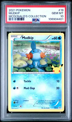 2021 POKEMON MCDONALD'S COLLECTION #19 MUDKIP PSA 10 - Image 1