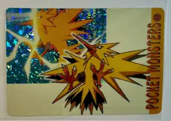 ZAPTOS CLAWS Pocket Monsters Pokemon Japanese Anime Vending Prism Sticker NM - Image 1