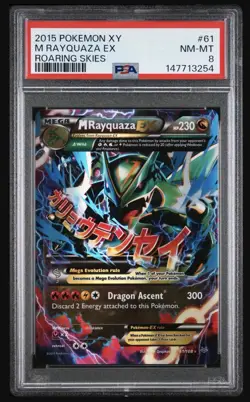 PSA 8 NM-MT - M Rayquaza EX 61/108 Roaring Skies Holo - 2015 Pokemon - Image 1