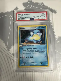 2004 Pokemon Sealeo Reverse Holo 47/109 EX Hidden Legends PSA 9 Mint - Image 1