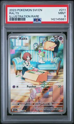 2023 Pokemon SVI EN Scarlet & Violet Ralts Illustration Rare #211 PSA 9 MINT - Image 1