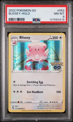 2022 POKEMON GO #052 BLISSEY-HOLO PSA 8 - Image 1