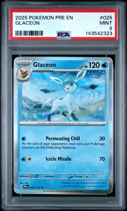 2025 POKEMON PRE EN-PRISMATIC EVOLUTIONS #025 GLACEON PSA 9 - Image 1