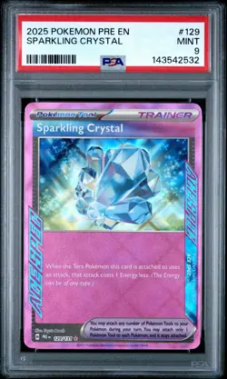 2025 POKEMON PRE EN-PRISMATIC EVOLUTIONS #129 SPARKLING CRYSTAL PSA 9 - Image 1