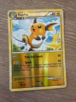 Pokemon Card Raichu Reverse Holo Undaunted #33 NM - Image 1