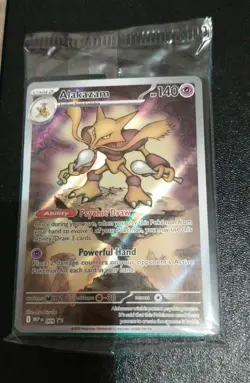 Alakazam MEP 009 Mega Evolution Sealed Pokemon Black Star Promo Card w/Dividers - Image 1