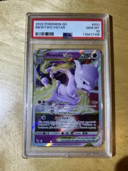Pokemon 2022 Mewtwo VSTAR 031/078 Pokemon GO GEM MINT PSA 10 - Image 1