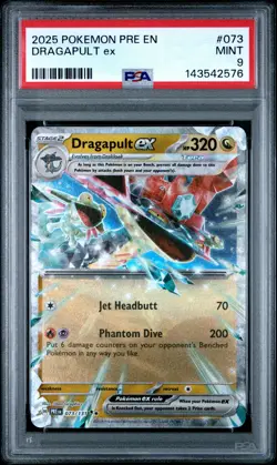 2025 POKEMON PRE EN-PRISMATIC EVOLUTIONS #073 DRAGAPULT EX PSA 9 - Image 1