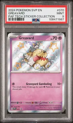 2024 POKEMON SVP PROMO PALDEAN FATES STICKER COLLECTION #070 GREAVARD PSA 9 - Image 1