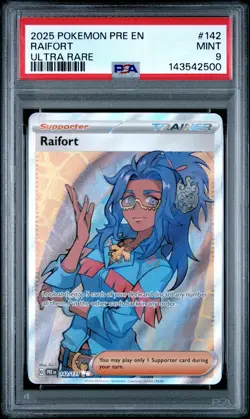 2025 POKEMON PRE EN-PRISMATIC EVOLUTIONS ULTRA RARE #142 RAIFORT PSA 9 - Image 1