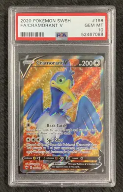 PSA 10 Pokemon TCG 2020 Pokemon Sword & Shield #198 Fa/Cramorant V GEM MT - Image 1