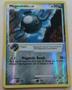 Pokemon - Magnemite 66/100 - DP Stormfront - Reverse HOLO - Vintage 2008 - MP - Image 1