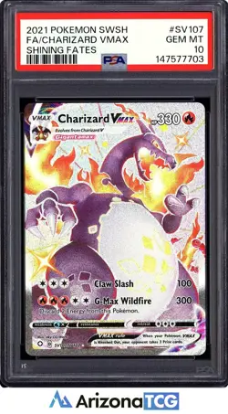 Pokemon 2021 Charizard VMAX SV107 Shiny Vault Shining Fates GEM MINT PSA 10 - Image 1