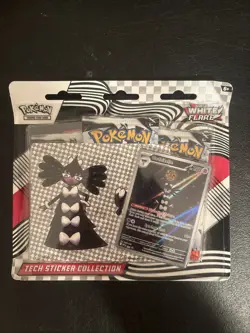 Pokemon TCG Scarlet & Violet White Flare 3Pk Blister Tech Sticker Collection New - Image 1