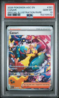 2026 POKEMON ASC EN-ASCENDED HEROES SPECIAL ILLUSTRATION RARE #291 CANARI PSA 10 - Image 1