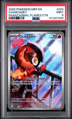 2025 POKEMON MEP EN-ME BLACK STAR PROMO #022 CHARCADET PSA 9 - Image 1