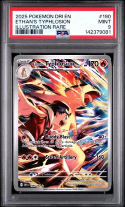 2025 Pokemon DRI En Ethan's Typhlosion Illustration Rare #190 PSA 9 - Image 1
